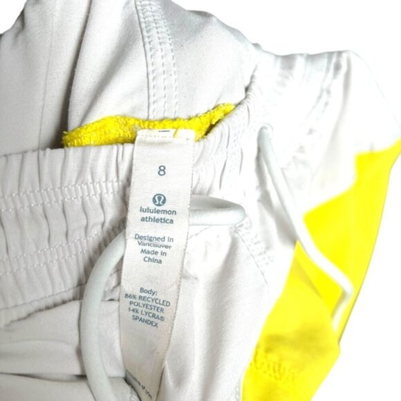 Lululemon Step Lively Crop Pant Size 8 Yellow White - Picture 12 of 12